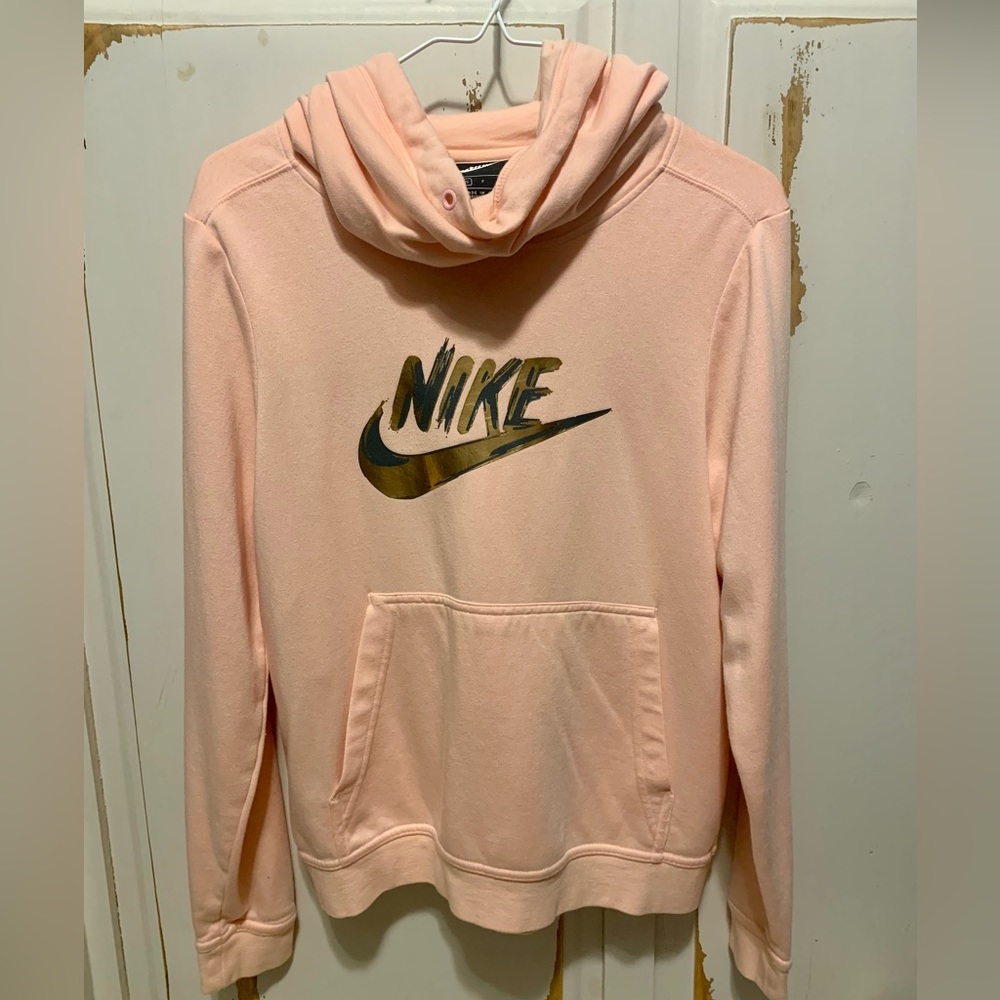 Nike peach sweatshirt hoodie Sz small